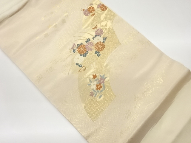 JAPANESE NAGOYA OBI / WOVEN FLOWERS